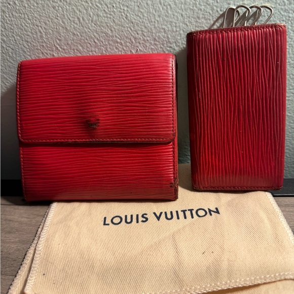 LV BUNDLE Epi red key holder and Elise wallet and dust bag  Authentic - Picture 2 of 15